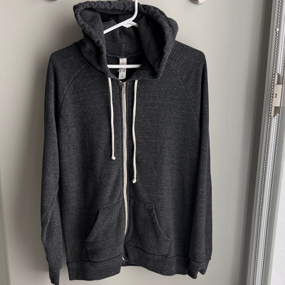Alternative Men's Dark Gray Zip-Up Sweater